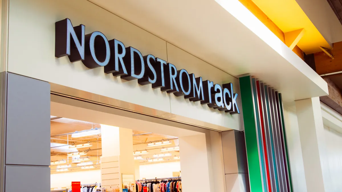 Exterior of a Nordstrom Rack store.