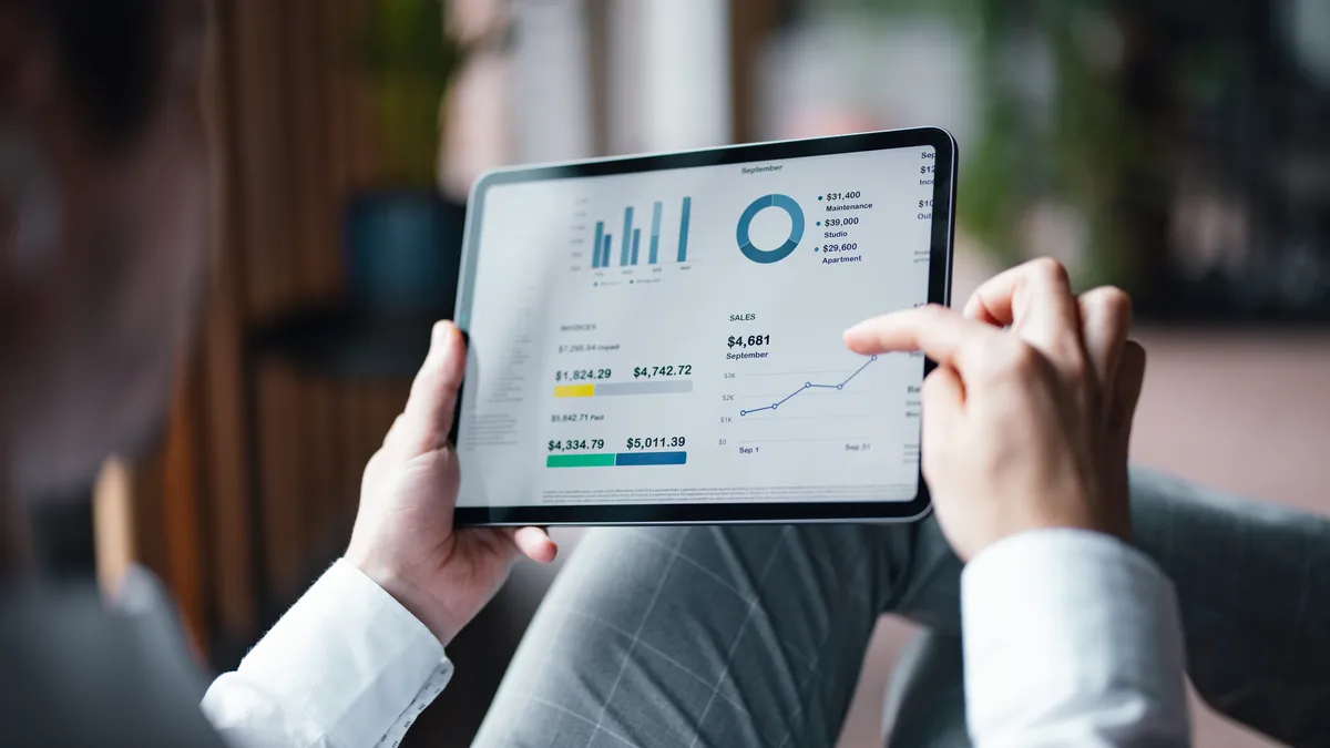 ipad with charts