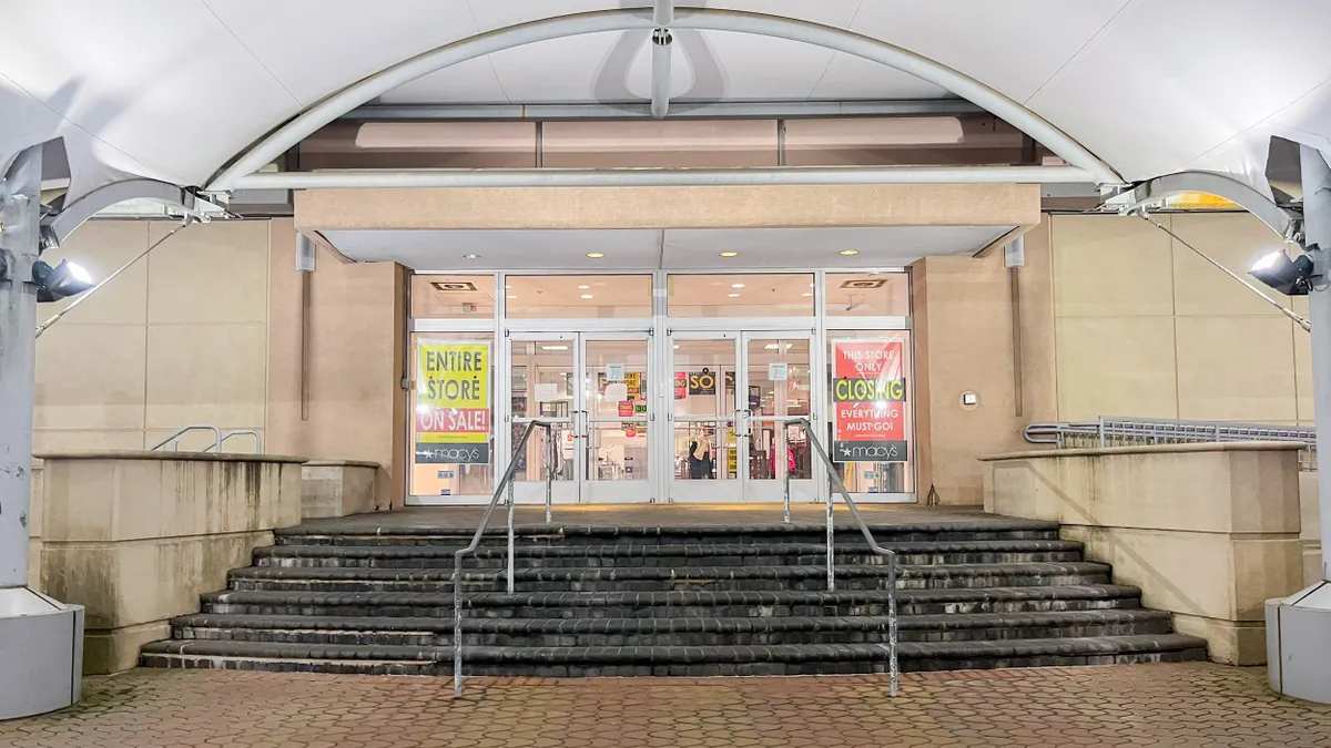 An entrance to Macy's Ballston Quarter store as it was closing.