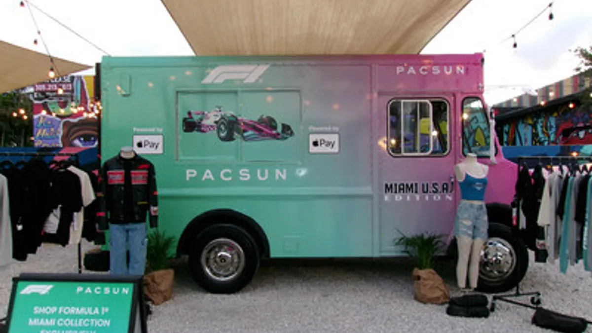 Pacsun x Formula 1's pop-up truck at the Miami Grand Prix